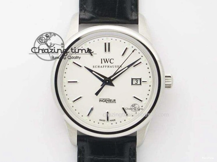 MIROTIME 0518 Supportive Portofino Automatic SS AF 1:1 Best Edition White Dial on Black Croco Leather Strap A 7184